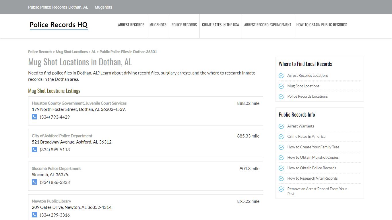Public Police Records Dothan, AL - Mugshots